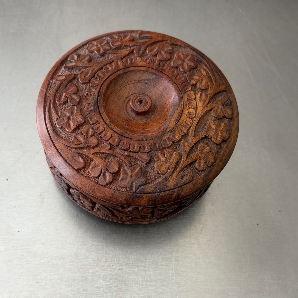 Carved Wood Coaster Set
